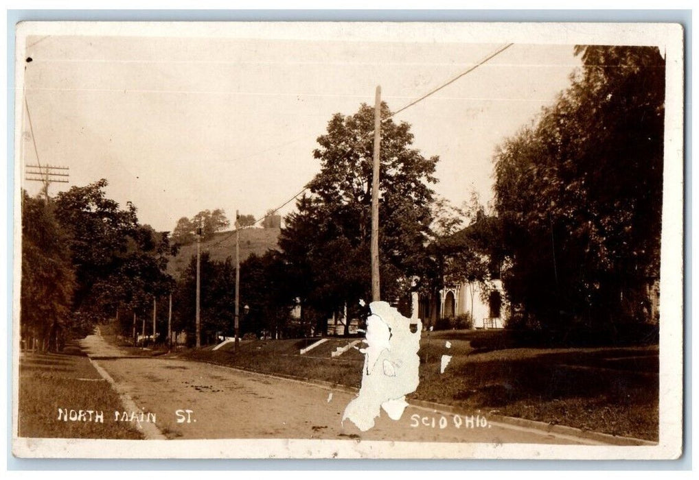 c1920's North Main Street View Scio Ohio OH RPPC Photo Unposted Postcard