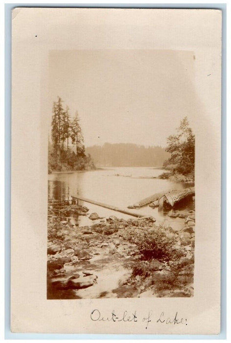 1909 Outlet Of Lake View Blachly Oregon OR RPPC Photo Posted Postcard