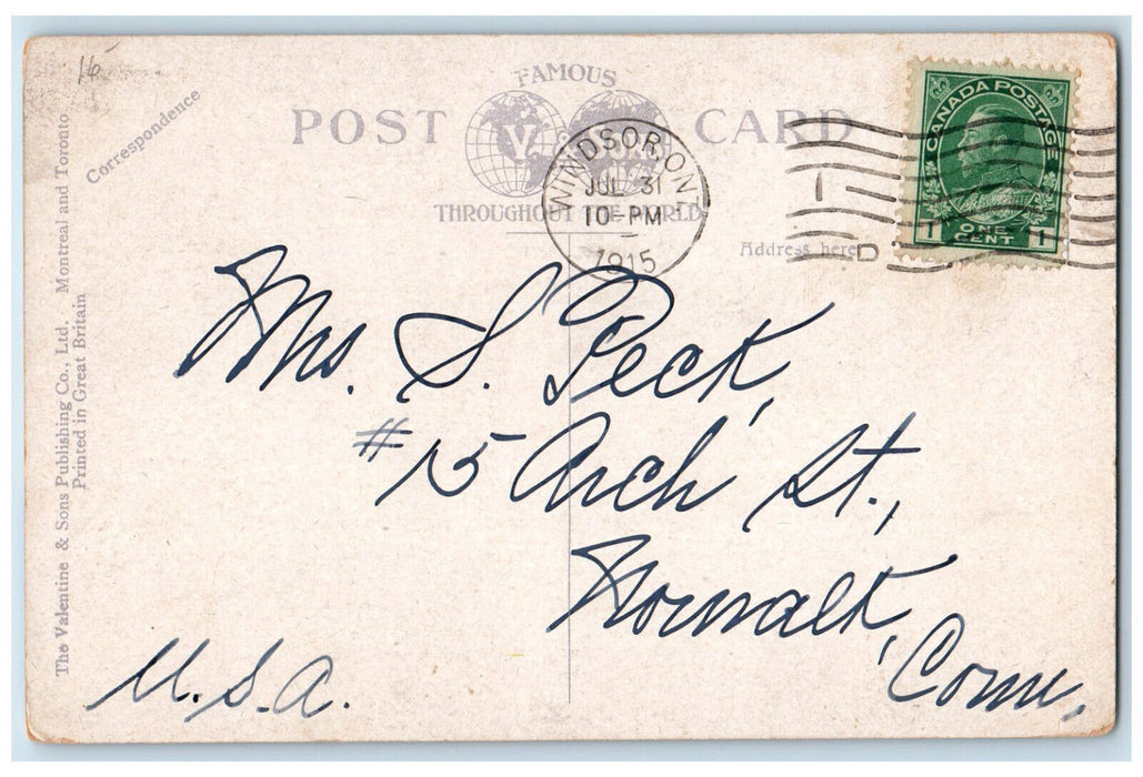 1915 Elliot Home Near Windsor Ontario Canada Antique Posted Postcard