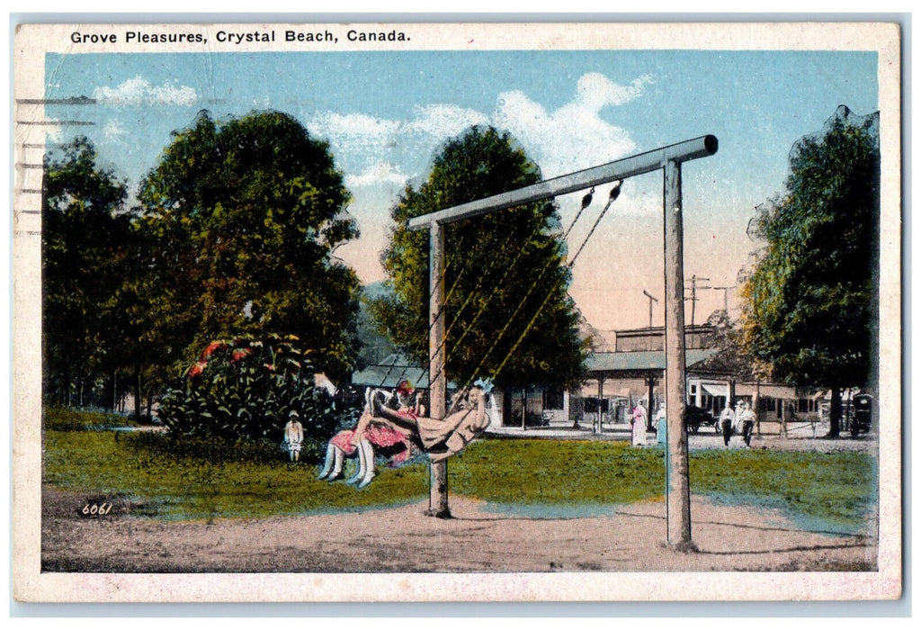 1921 Swing Playground Grove Pleasures Crystal Beach Canada Postcard