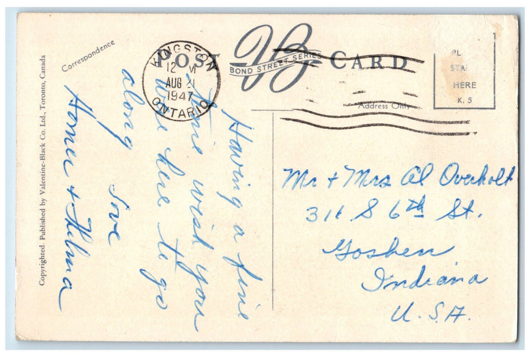 1947 Theological Hall Queens University Kingston Ontario Canada Postcard