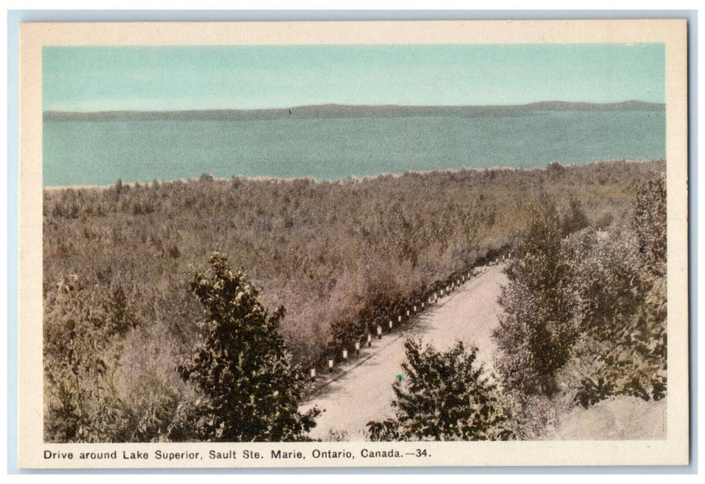 c1950's Drive Around Lake Superior Sault Ste Marie Ontario Canada Postcard