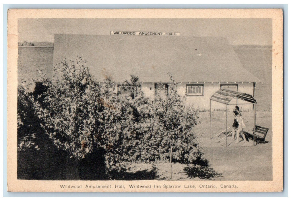 1949 Wildwood Amusement Hall Wildwood Inn Sparrow Lake Ontario Canada Postcard