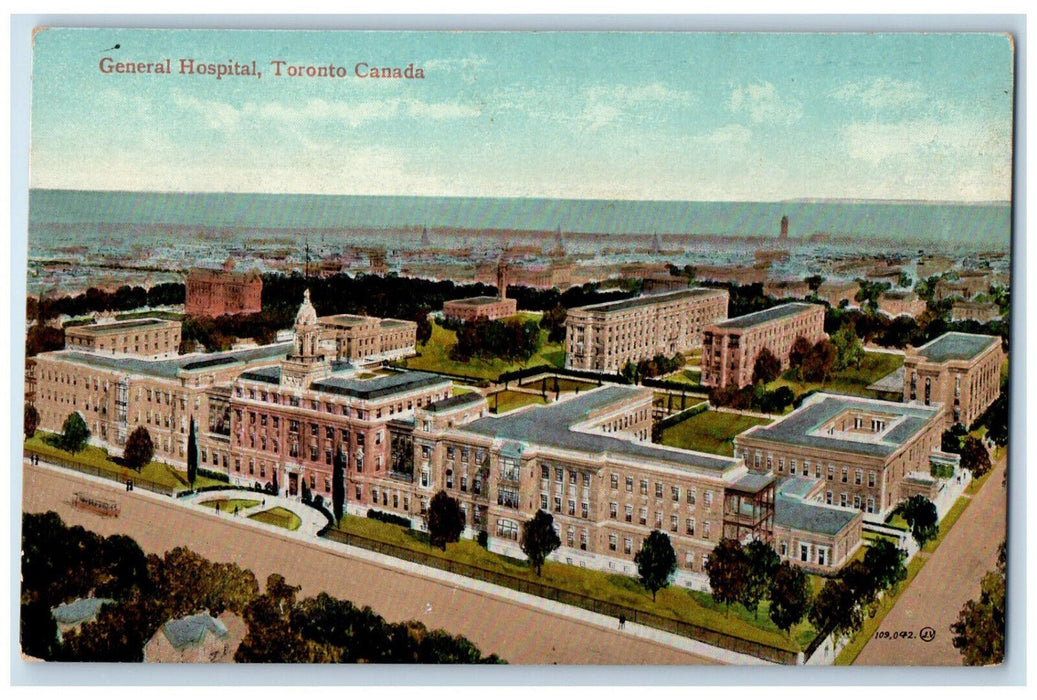 c1910 General Hospital Toronto Ontario Canada Antique Unposted Postcard