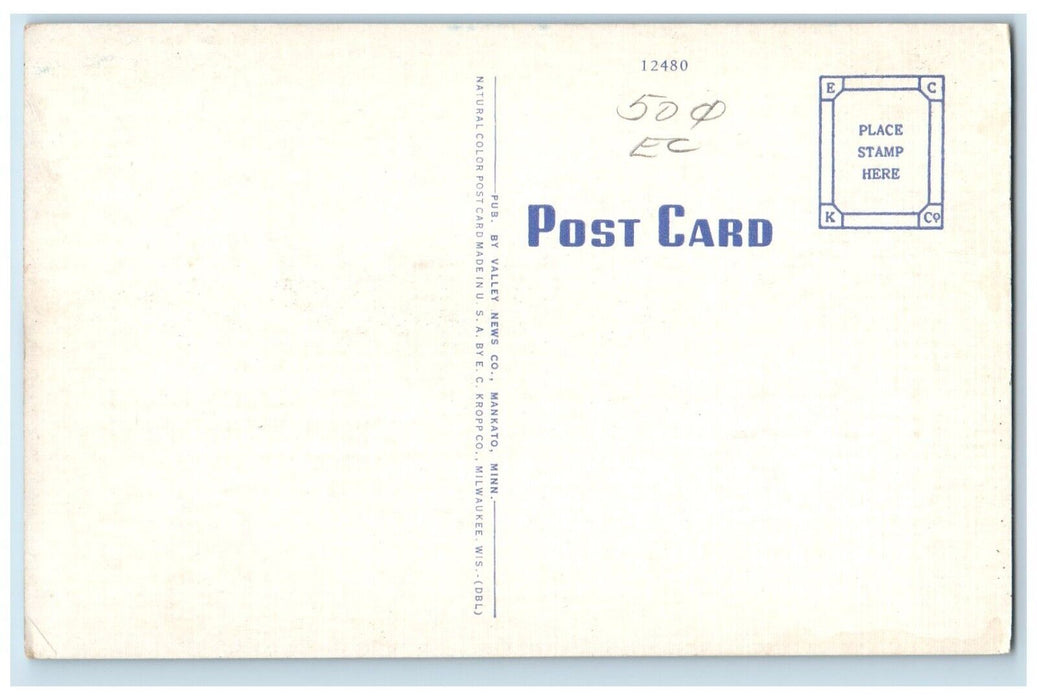 c1940 Scenic View New Dam Sibley Park Mankato Minnesota Antique Vintage Postcard