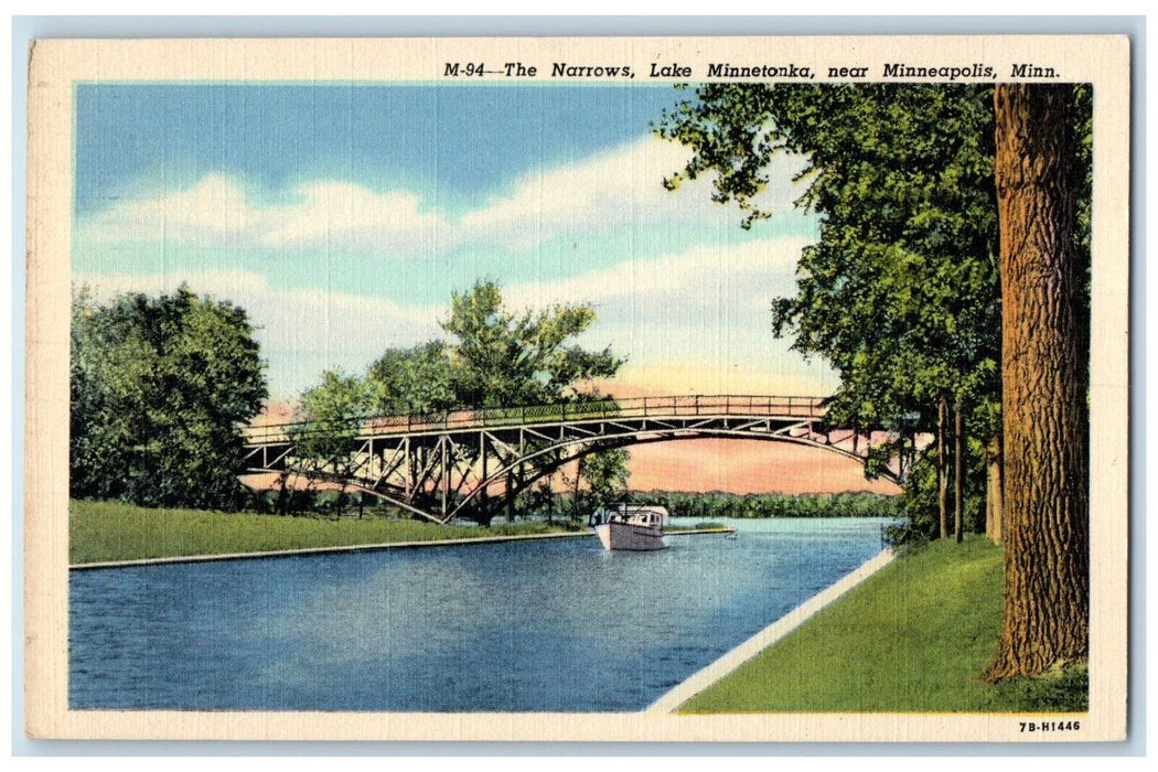 c1940 Narrows Lake Minnetonka Minneapolis Minnesota MN Vintage Antique Postcard