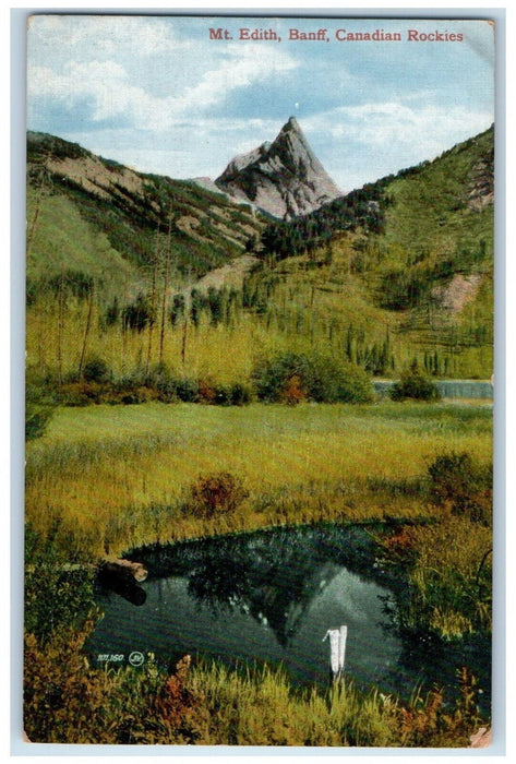 c1910 Mt. Edith Banff Canadian Rockies Alberta Canada Antique Postcard