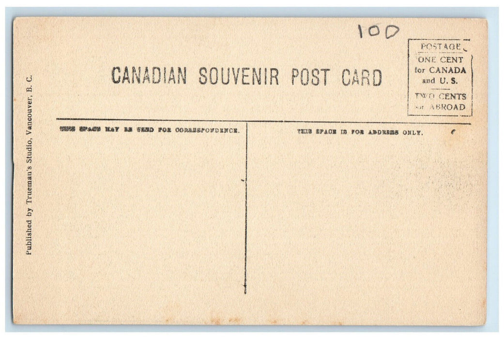 c1910 View of Mountains Emerald Lake Near Field BC Canada Antique Postcard