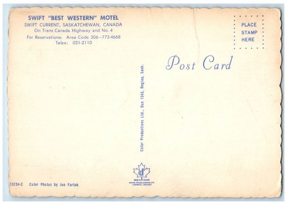 c1960's Swift Motel Swift Current Saskatchewan Canada Multiview Postcard