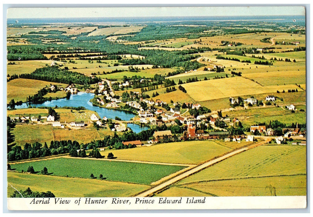 1974 Aerial View of Hunter River Prince Edward Island Canada Postcard
