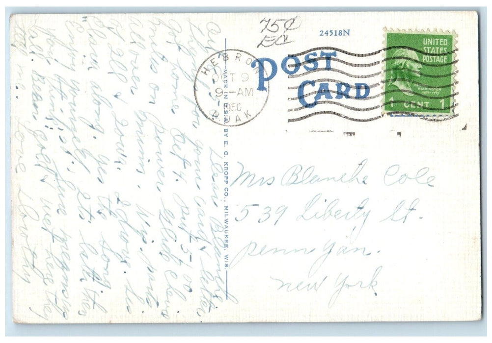 c1950 Exterior View Post Office Building Fergus Falls Minnesota Antique Postcard