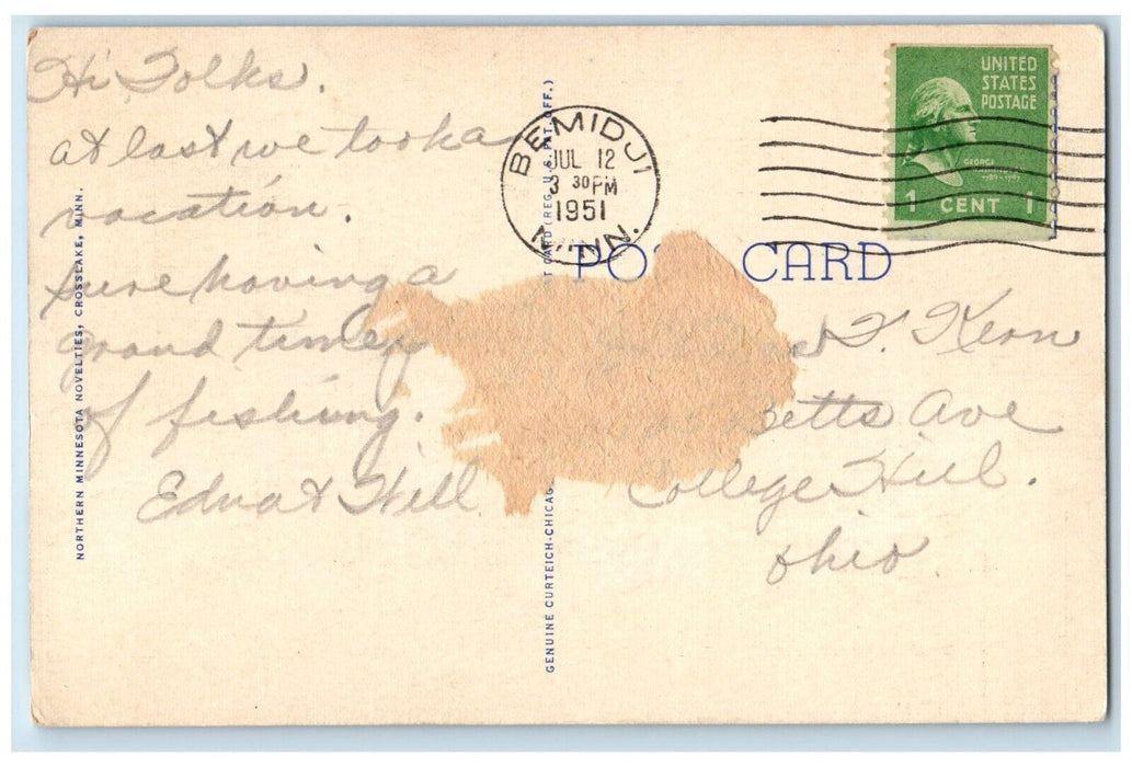 c1951 Itasca State Park Douglas Lodge Multi-View Bemidji Minnesota MN Postcard