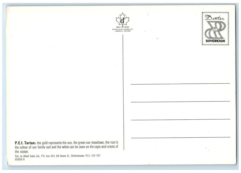 c1960's Home of Shannon Hoon Prince Edward Island Tartan Canada Postcard