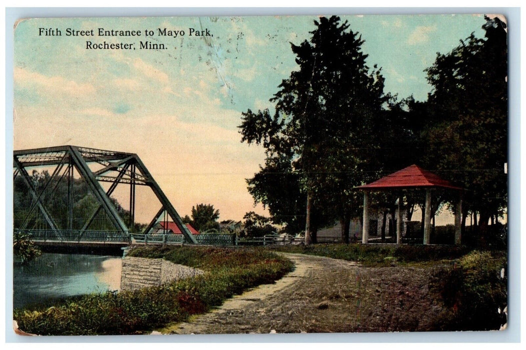 1912 Fifth Street Entrance Mayo Park Rochester Minnesota Posted Vintage Postcard