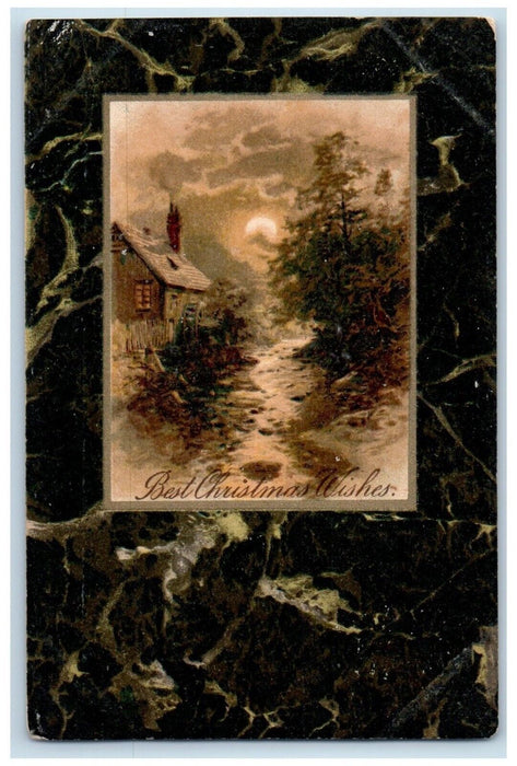 1905 Christmas Wishes House Winter Nash Hope Valley RI, Wilmington DE Postcard