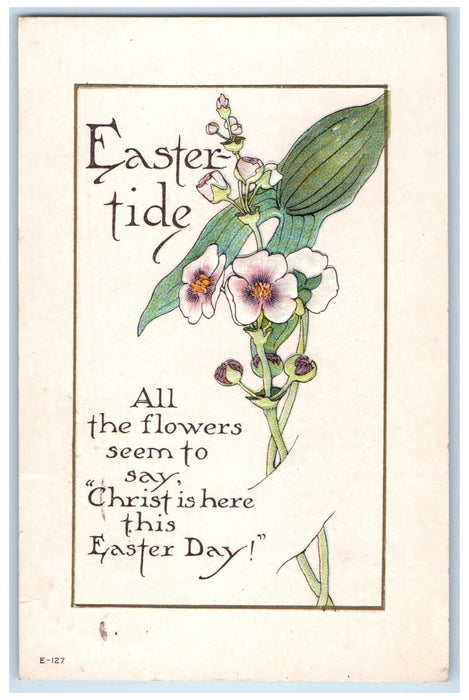1917 Easter Tide Flowers Art Nouveau Forreston Illinois IL Antique Postcard