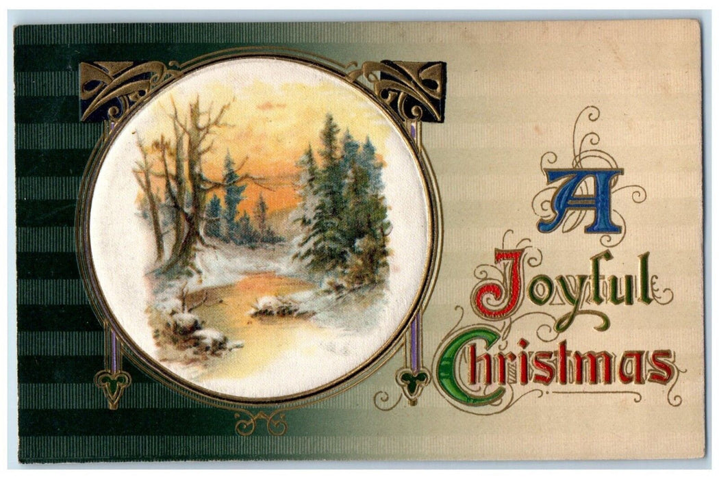 c1910's Christmas Winter Pine Trees Winsch Back Embossed Chicago IL Postcard