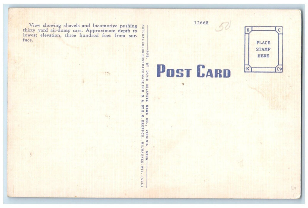 1940 Mesaba Open Pit Iron Mine Minnesota Arrowhead Country Minnesota MN Postcard
