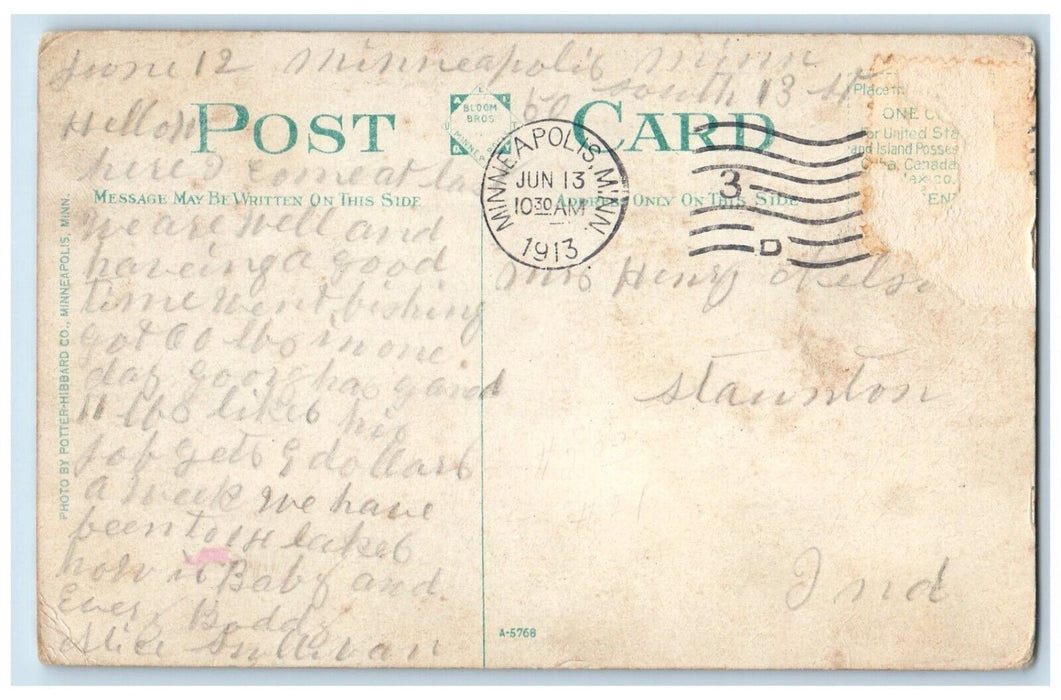 1913 Busy Day Nicollet Ave Below 6th St Minneapolis Minnesota Vintage Postcard