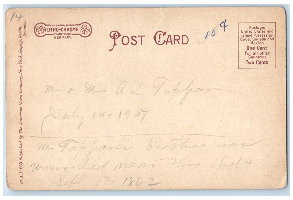 c1905 Burnsides Bridge Antietam River Antietam Battlefield Maryland MD Postcard