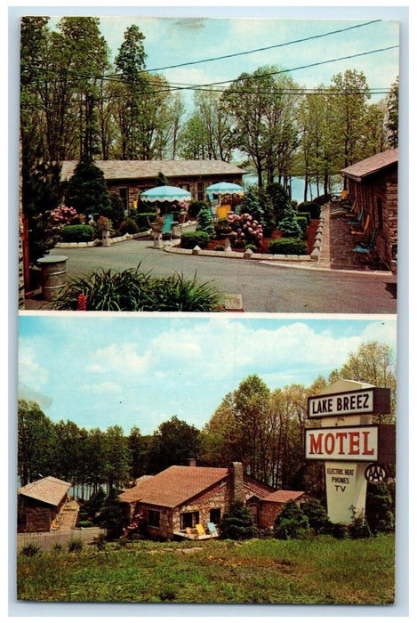 c1960 Lake Breeze Motel Deep Creek Lake Exterior Hotel Oakland Maryland Postcard