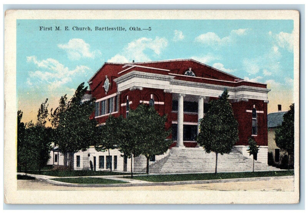 1944 First M.E. Church Chapel Exterior Building Bartlesville Oklahoma Postcard