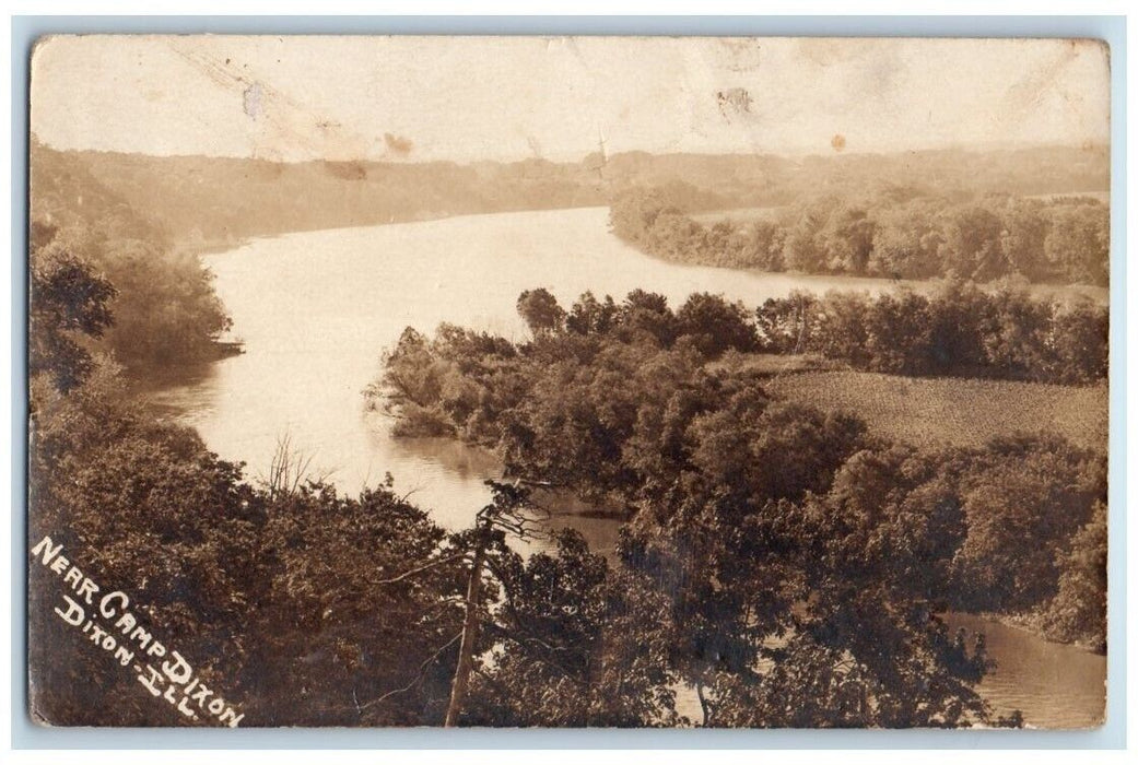 1927 River View Near Camp Dixon Illinois IL RPPC Photo Posted Postcard