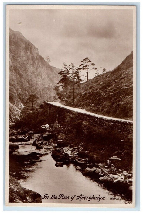 c1920's In Aberglaslyn Pass View Wales United Kingdom RPPC Photo Postcard