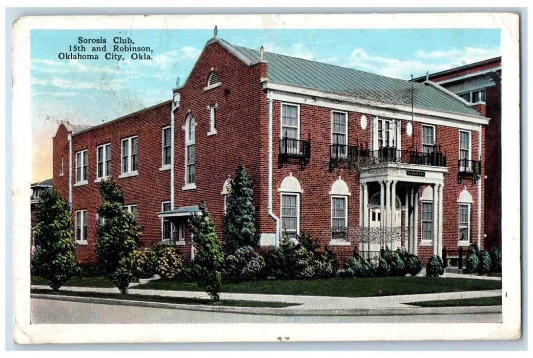 1928 Sorosis Club Robinson Exterior Building Oklahoma City Oklahoma OK Postcard