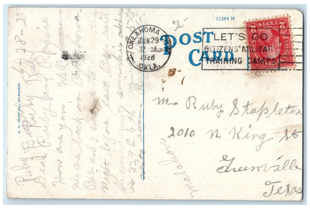 1928 Sorosis Club Robinson Exterior Building Oklahoma City Oklahoma OK Postcard