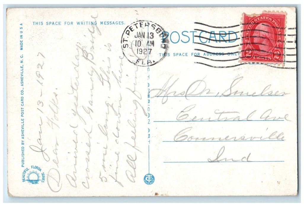 1927 Central Avenue Corner 5th Street St Petersburg Florida FL Antique Postcard