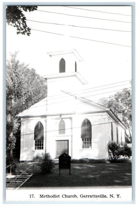 c1950's Methodist Church View Garrattsville NY RPPC Photo Unposted Postcard