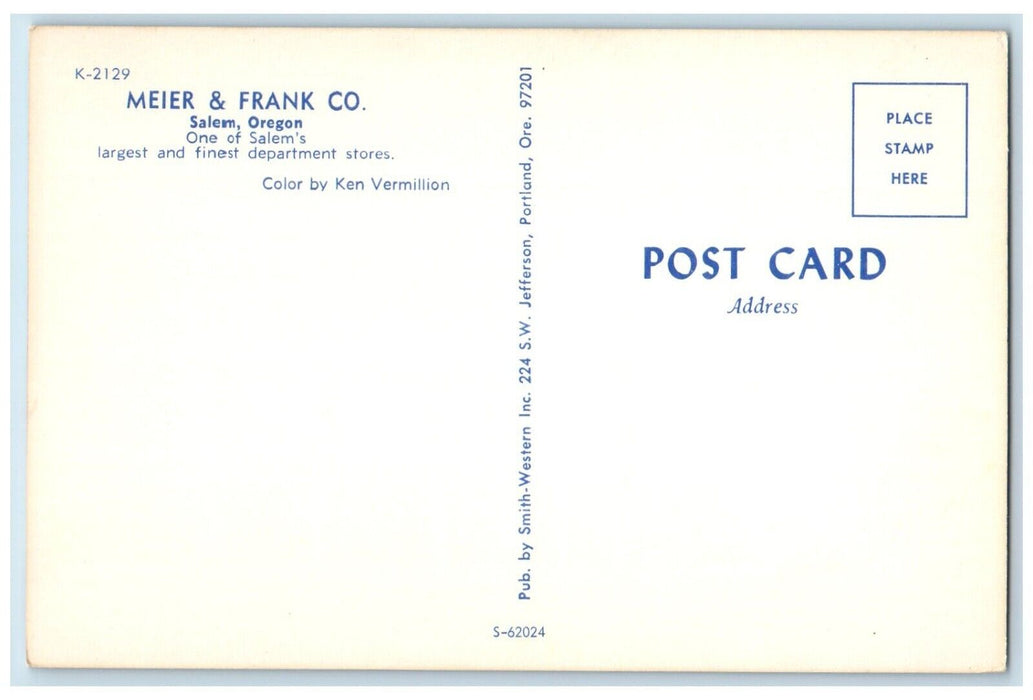 c1960 Meier Frank Co. Department Store Exterior Building Salem Oregon Postcard