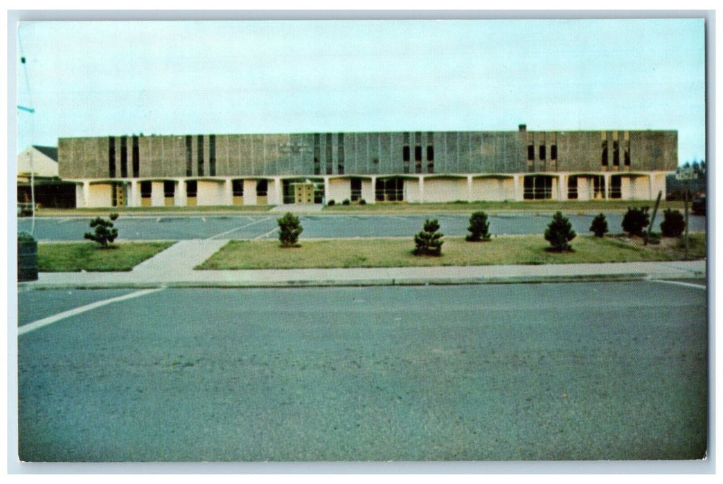 c1960 North Bend Senior High School Exterior Building North Bend Oregon Postcard