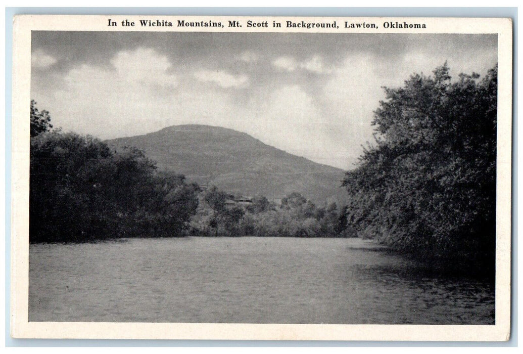 c1920 Wichita Mountains Mt. Scott Background Lawton Oklahoma OK Vintage Postcard