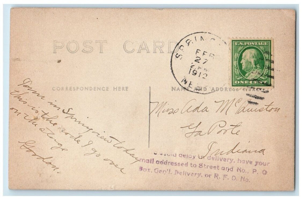 1912 Mead's Hill Niobrara River View Nebraska NE RPPC Photo Posted Postcard