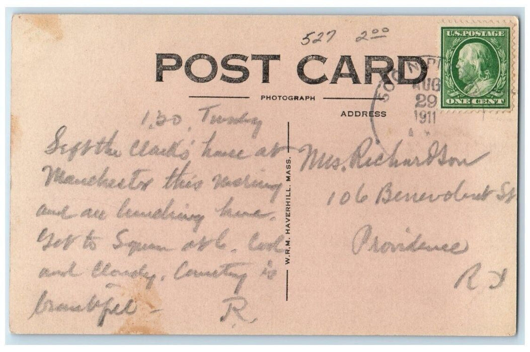 1911 Lake Sunapee View From Newbury New Hampshire NH RPPC Photo Posted Postcard