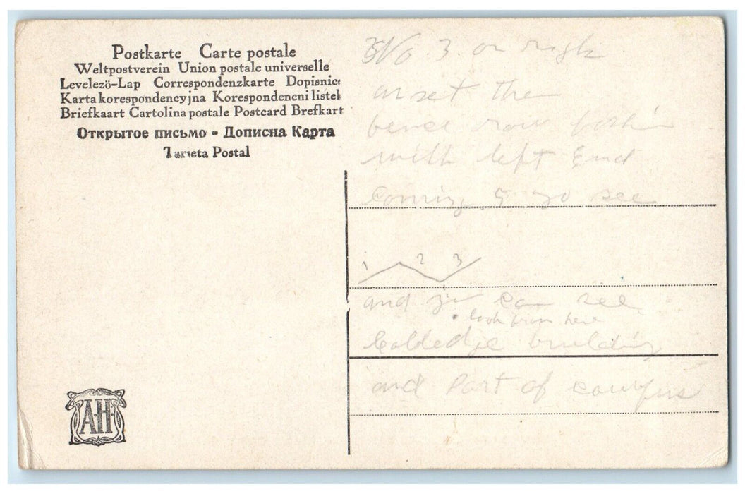 c1910 Ladies Hall Pacific University Exterior Field Forest Grove Oregon Postcard