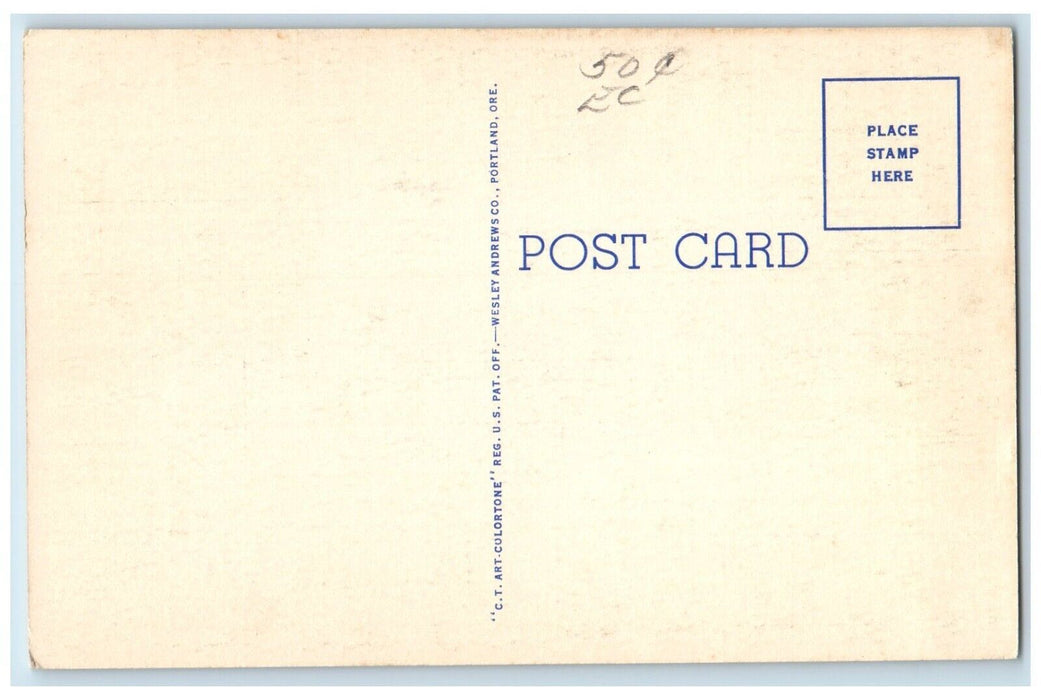 c1940 Clackamas Bridge Super Highway Road Oregon City Portland Oregon Postcard