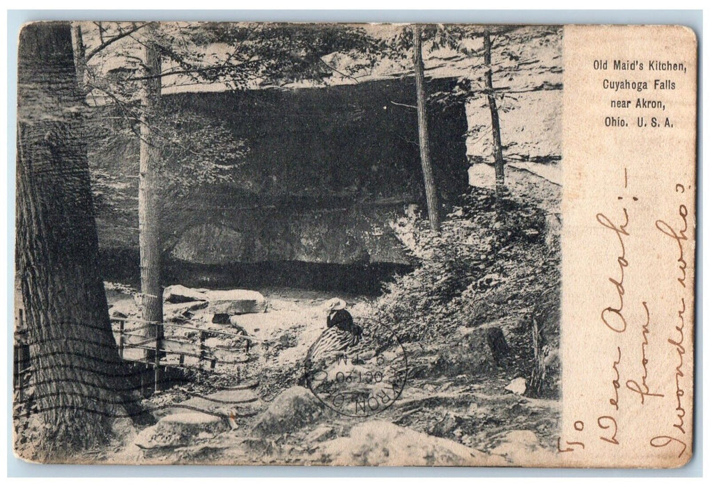 1906 Old Maid's Kitchen Cuyahoga Falls River Lake Akron Ohio OH Vintage Postcard