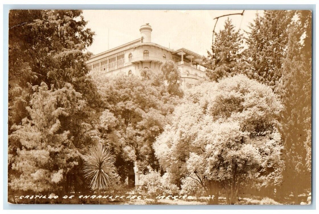 c1940's Castillo De Chapultepec View Mexico City Mexico RPPC Photo Postcard