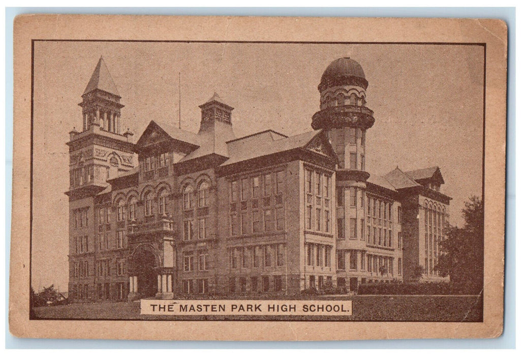 c1920's The Masten Park High School Building Buffalo NY Unposted Postcard