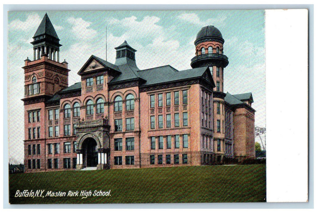 c1910 Entrance to Masten Park High School Buffalo New York NY Postcard