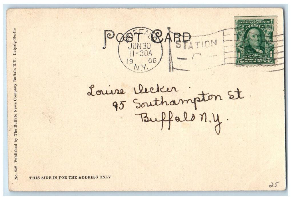 1906 Masten Park High School Buffalo New York NY Buffalo News Co. Postcard