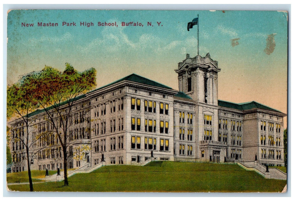 c1910 New Masten Park High School Buffalo New York NY Antique Unposted Postcard