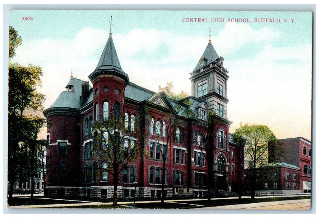 c1910 Central High School Buffalo New York NY Antique Unposted Postcard