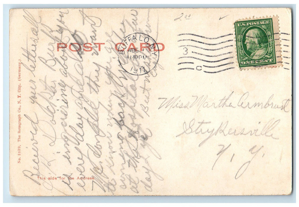1911 State Normal School Buffalo New York NY Rotograph Co. Posted Postcard