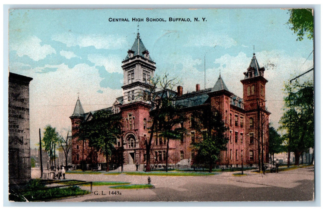 1908 Central High School Buffalo New York NY Antique Posted Postcard