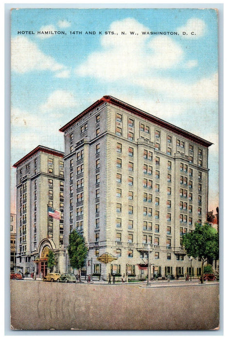 1947 Hotel Hamilton Building View Washington DC Vintage Posted Postcard