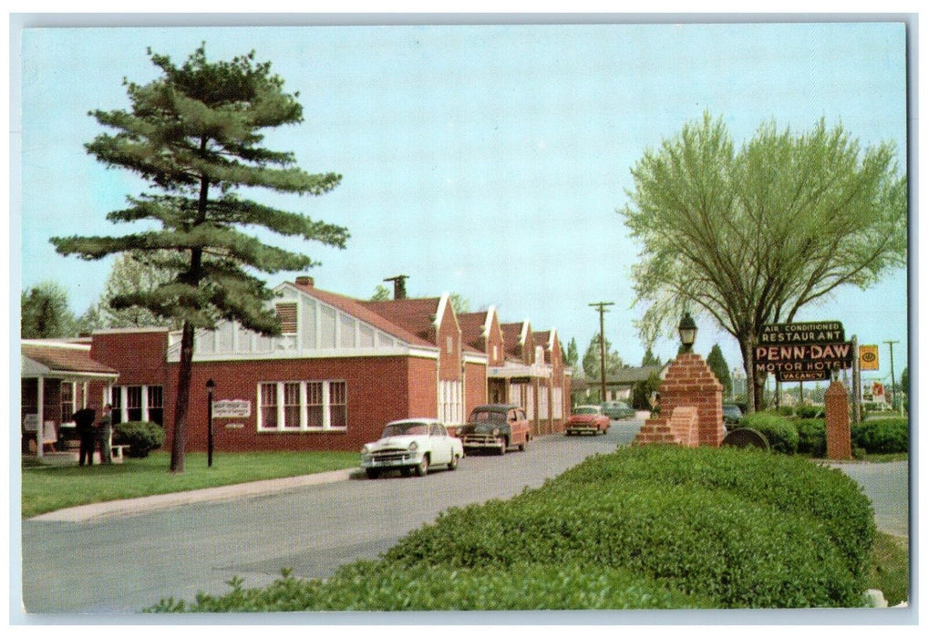 Penn Daw Motor Hotel And Restaurant Alexandria Virginia VA, Cars Postcard